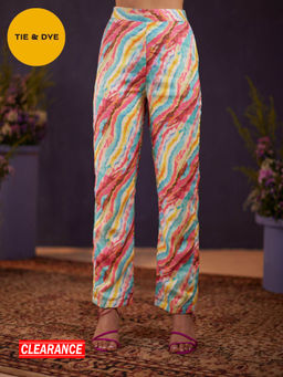 Gajra Gang - Rangeen Gypsy Multi-Color Leheria Printed Straight Pant GGBTM09