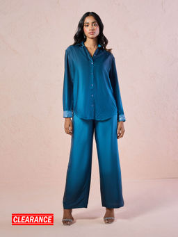 Gajra Gang - Blue Amore Ombre Kurta with Pant (Set of 2)