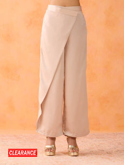 Gajra Gang - Pixie Dust Beige Satin Wrap Pants GGPDBTM01