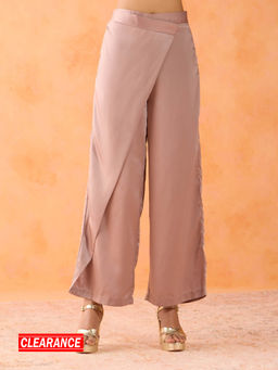 Gajra Gang - Pixie Dust Mauve Satin Wrap Pants GGPDBTM01