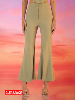 RSVP by Nykaa Fashion - Sage Green Fit And Flare Solid Pants