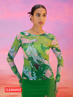 RSVP by Nykaa Fashion - Multicolor Abstract Print Full Sleeves Top