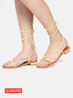 Twenty Dresses by Nykaa Fashion - Yellow Solid Square Shape Toe Flats