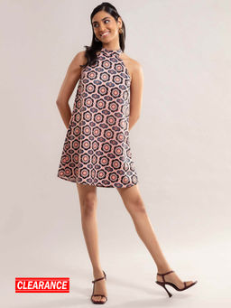 Twenty Dresses by Nykaa Fashion - Multi Color Printed Halter Neck Mini Dress