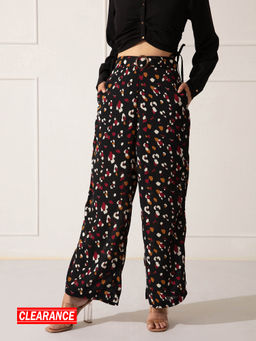 Twenty Dresses by Nykaa Fashion - Multicolor Printed Flared Pants with Belt