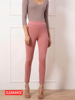 Twenty Dresses by Nykaa Fashion - Peach Solid Ankle Jeggings