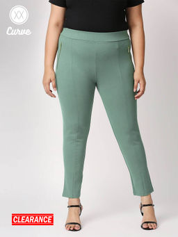 Twenty Dresses by Nykaa Fashion - Bottle Green Mid Waist Skinny Jeggings