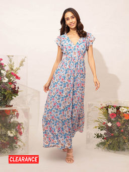 Twenty Dresses by Nykaa Fashion - Multicolor Floral Sleeveless Maxi Dress