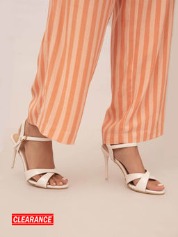 Twenty Dresses by Nykaa Fashion - Cream Almond Toe Criss Cross Stiletto Heels