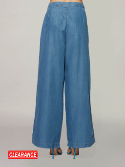 Twenty Dresses by Nykaa Fashion - Blue High Waist Flared Pant