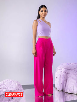 Twenty Dresses by Nykaa Fashion - Lilac One Shoulder Crop Top