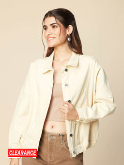 Twenty Dresses by Nykaa Fashion - Yellow Overdyed Oversized Denim Jacket