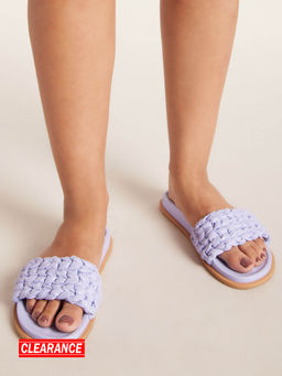 Twenty Dresses by Nykaa Fashion - Lilac Woven Slider Flats