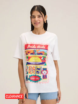 Twenty Dresses by Nykaa Fashion - Basics White Graphic Printed Pride Tshirt