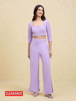 Twenty Dresses by Nykaa Fashion - Lilac Solid Square Neck Co-Ord (Set of 2)