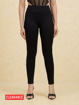 Twenty Dresses by Nykaa Fashion - Black Solid High Waist Skinny Jeggings