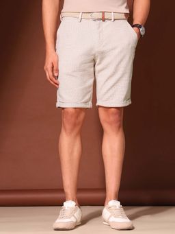 U.S. Polo Assn. Denim Co. - Men Beige Textured Working Holiday Chino Shorts