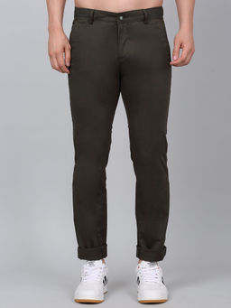 Cantabil - Men Non Pleated Solid Stretchable Casual Trouser
