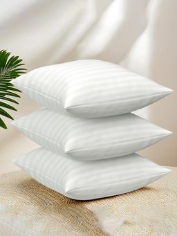 Kuber Industries - Soft Microfiber Sofa Cushions Plain White (Pack of 3) (One Size)
