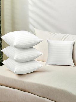 Kuber Industries - Soft Microfiber Sofa Cushions Plain White (Pack of 4) (One Size)
