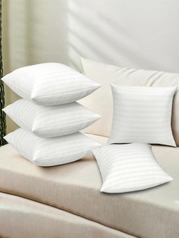 Kuber Industries - Soft Microfiber Sofa Cushions Plain White (Pack of 5) (One Size)