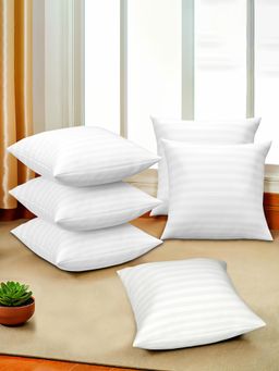 Kuber Industries - Soft Microfiber Sofa Cushions Plain White (Pack of 6) (One Size)