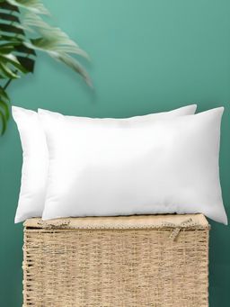 Kuber Industries - Microfiber Soft Pillow for Sleeping Plain White (Pack of 2) (One Size)