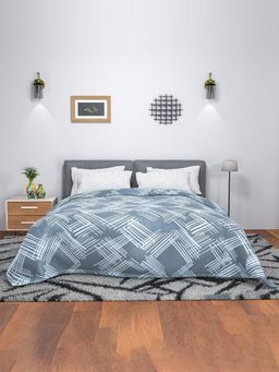 Kuber Industries - 300 GSM Reversible Comforter Bed Grey (Double)
