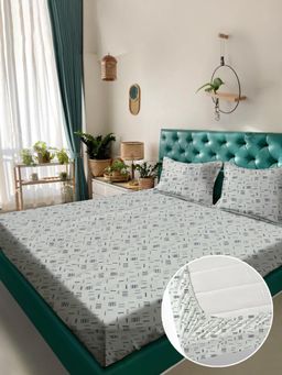 Rosara Home - White 180 TC Fitted Bedsheet with 2 Pillow Covers (King)