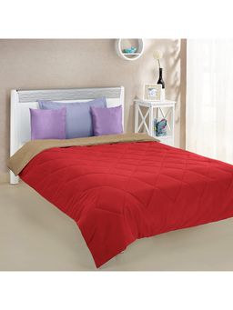 Kuber Industries - Microfiber 220 GSM Winter Comforter Bed Red (Double)