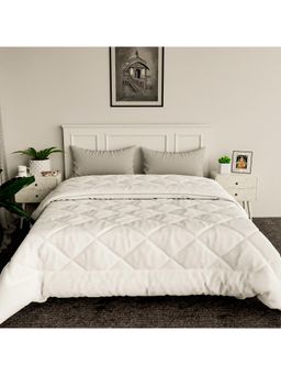 Kuber Industries - Microfiber 220 GSM Winter Comforter Bed White (Double)