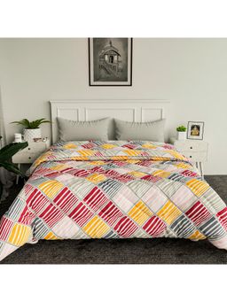 Kuber Industries - Microfiber 220 GSM Winter Check Design Comforter Multi-Color (Double)