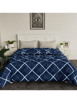 Kuber Industries - Microfiber 220 GSM Winter Zig Zag Design Comforter Blue (Double)