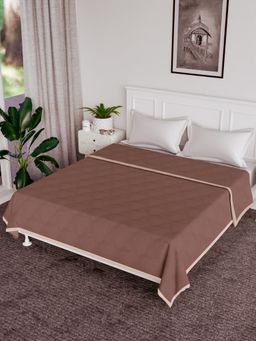 Kuber Industries - Microfiber Quilted Reversible Comforter for Summer & Winter Brown (One Size)