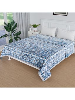 Kuber Industries - Cotton Single Bed Carry Flower Mul Blanket for winter Multi-Color (Single)