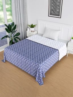 Kuber Industries - Carry Cotton Reversible Single Bed Dohar for All-Season Blue (Single)