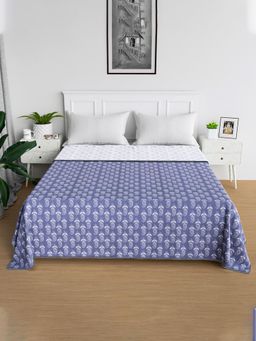 Kuber Industries - Carry Cotton Reversible Bed Dohar for All-Season Blue (Double)