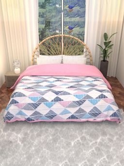 Kuber Industries - 220 GSM Reversible Comforter for Bed Zig-zag-White (Double)