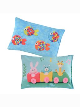 Kuber Industries - Soft Pillow for Baby Green & Blue (Pack of 2) (One Size)