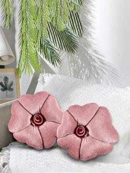 Kuber Industries - Rose Shape Decorative Plushie Cushions for Room Rose Pink (Pack of 2) (One Size)