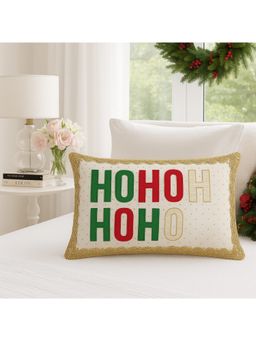 THROW PILLOW - Ho Ho Ho Sequin Holiday Printed Cushion Cover (One Size)