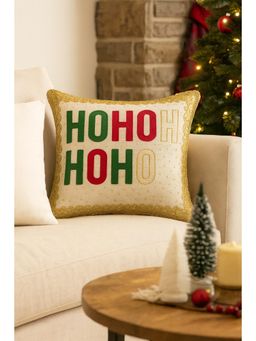 THROW PILLOW - Ho Ho Ho Sequin Holiday Printed Cushion Cover (One Size)