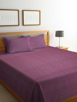 FABINALIV - Blue Handwoven Bedcover with 2 Pillow Covers (King)