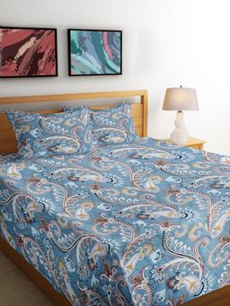 FABINALIV - Multi-Color Blend Reversible Quilted Bedcover with 2 Pillow Covers (King)