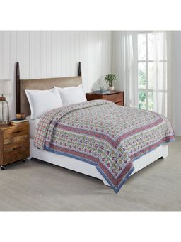 RATAN JAIPUR - Eva Jaal Multi Color Hand Block Printed Cotton Quilt