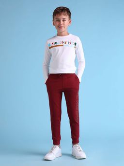 U.S. POLO ASSN. - Kids Graphic Red Cotton Joggers