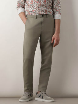 Selected - Green Mid Rise Slim Fit Trousers