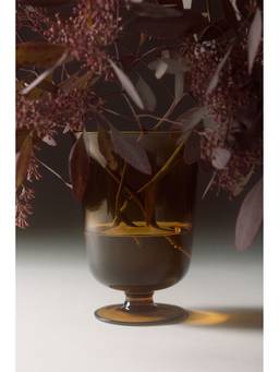 H&M - Yellow Footed Glass Vase