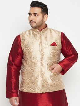 Vastramay - Men Rose Gold Nehru Jacket