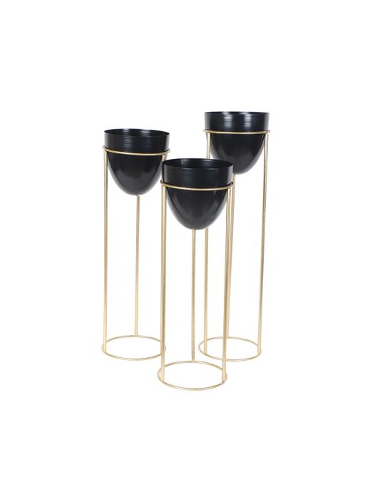 Amaya Decors Detachable Black Capsule Floor Planter Set of 3